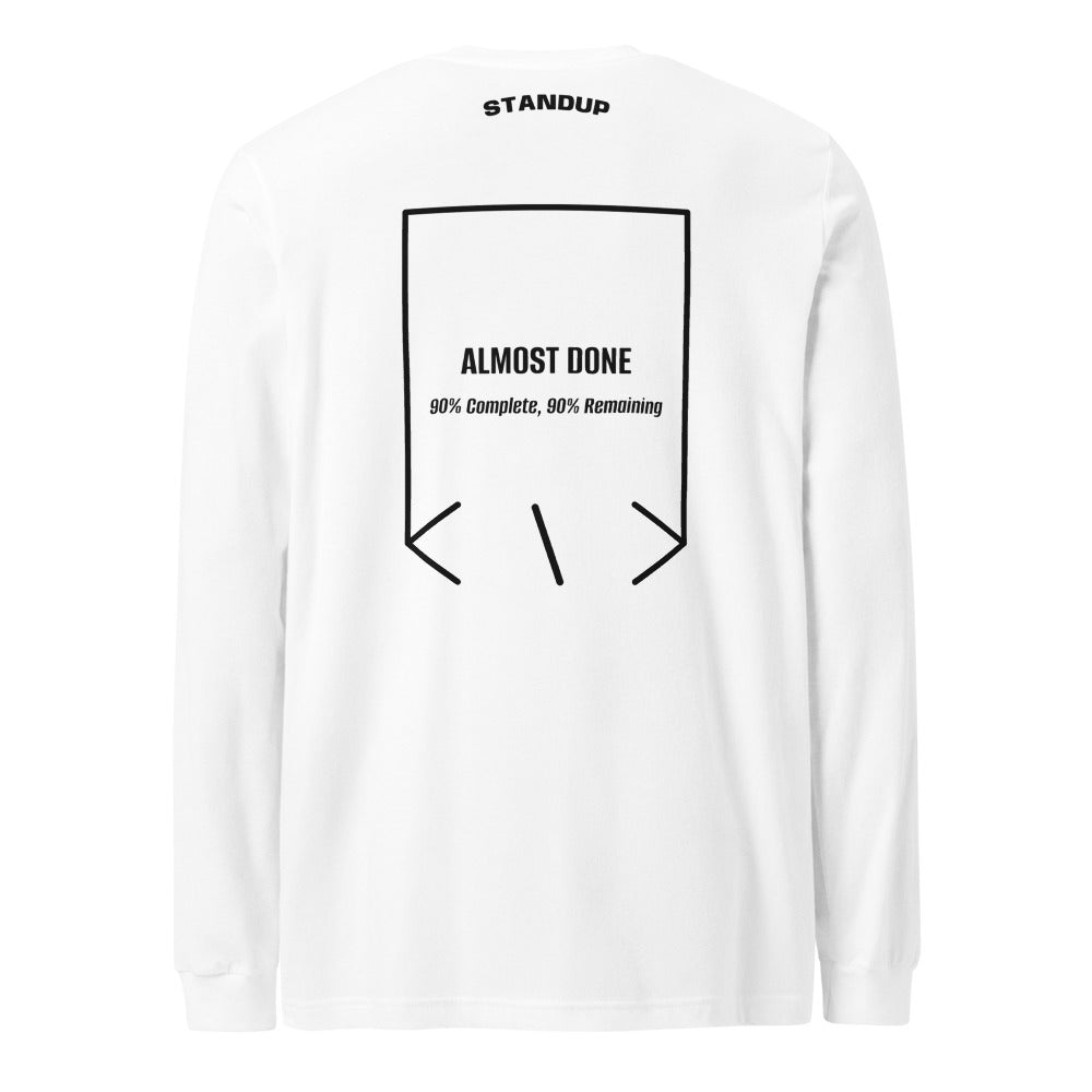 Almost Done — White Black back mockup