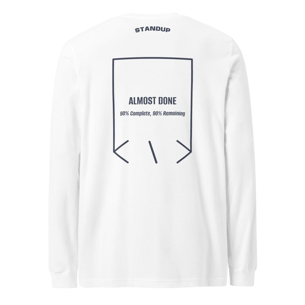 Almost Done — White Heather Navy back mockup