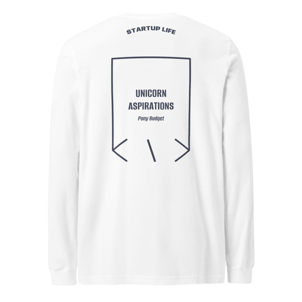 Unicorn Aspirations — White Heather Navy back mockup