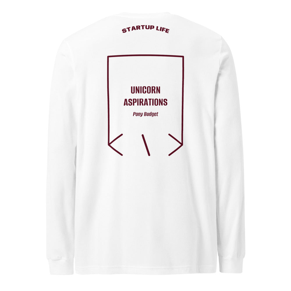 Unicorn Aspirations — White Maroon back mockup