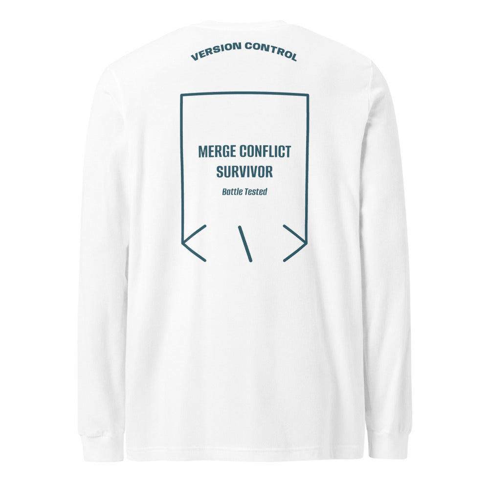 Merge Conflict Survivor — White Heather Deep Teal back mockup