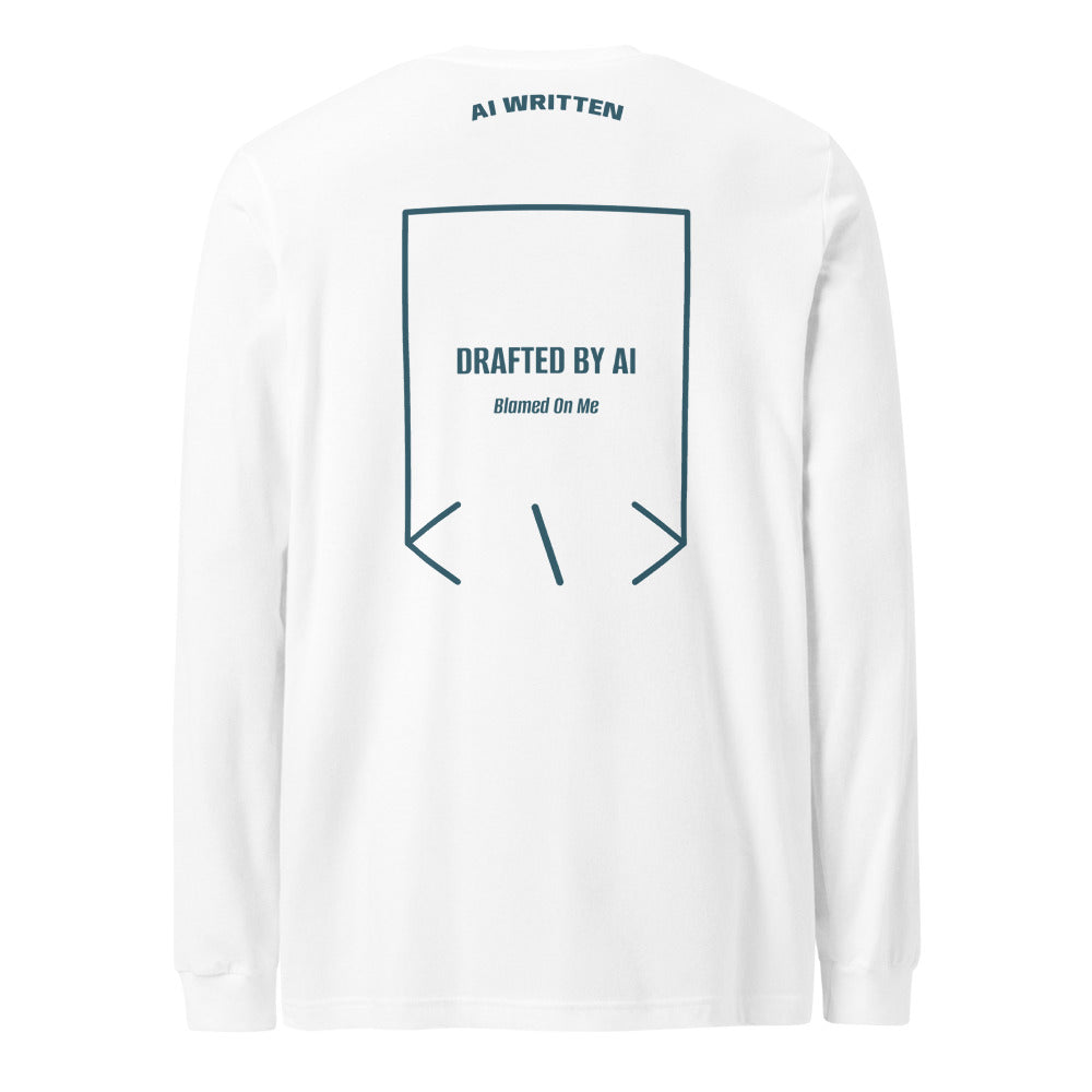 Drafted By AI — White Heather Deep Teal back mockup