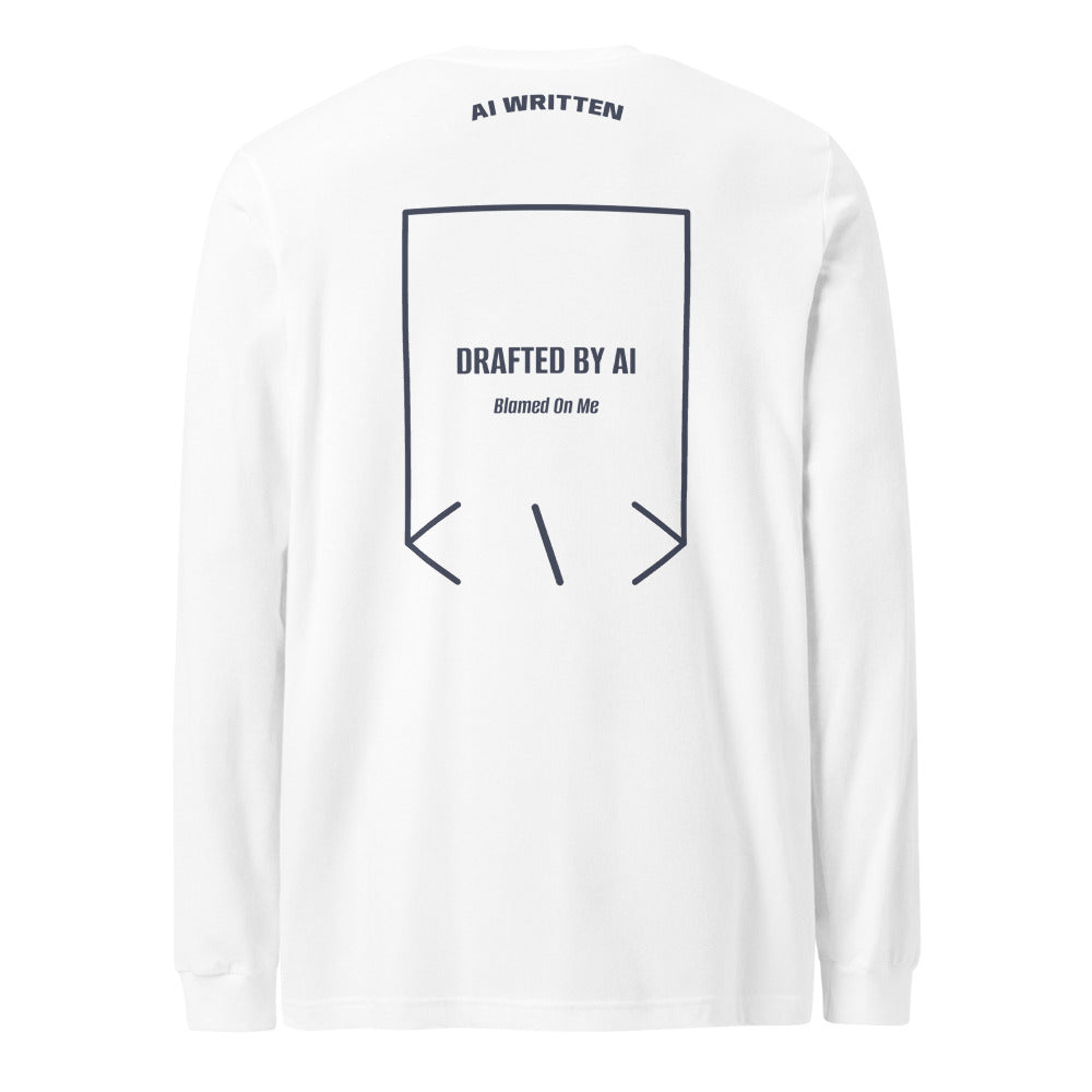 Drafted By AI — White Heather Navy back mockup