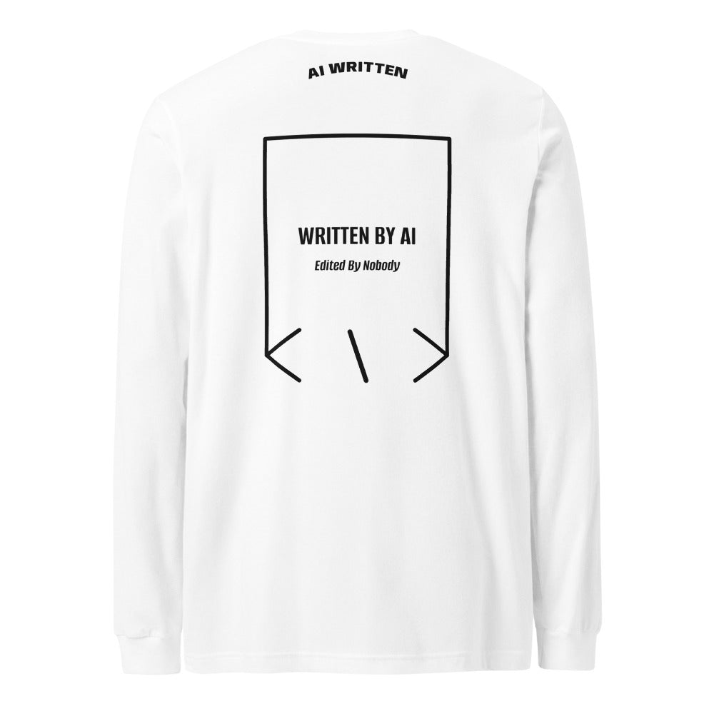 Written By AI — White Black back mockup