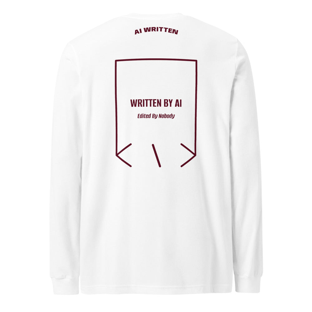 Written By AI — White Maroon back mockup