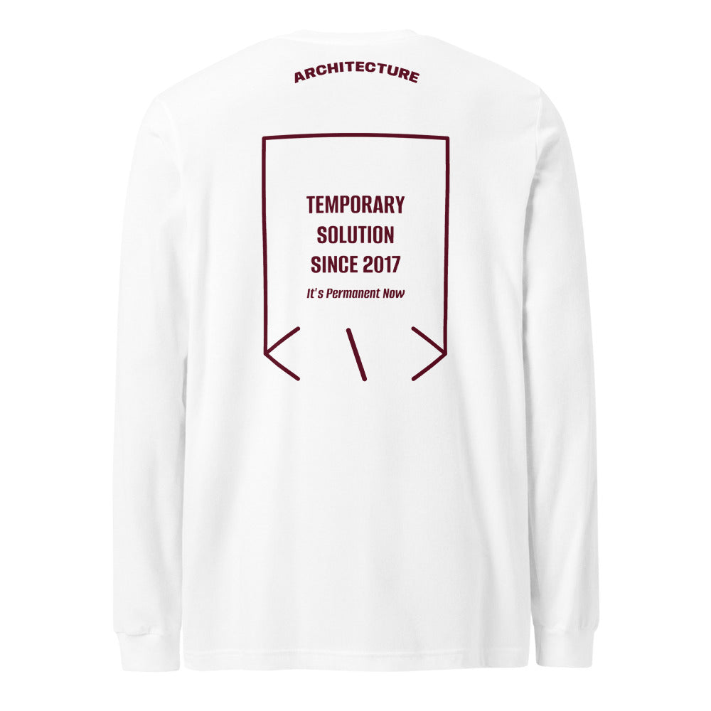 Temporary Solution Since 2017 — White Maroon back mockup