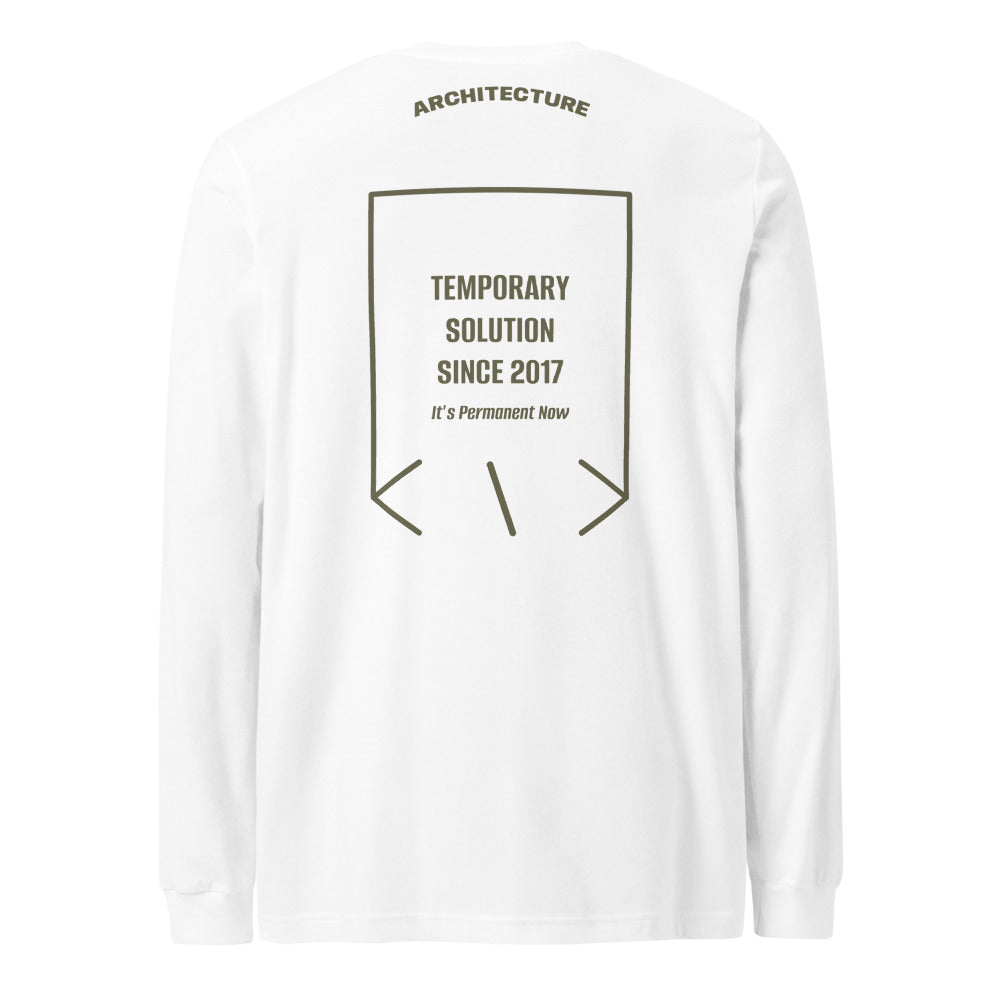 Temporary Solution Since 2017 — White Military Green back mockup