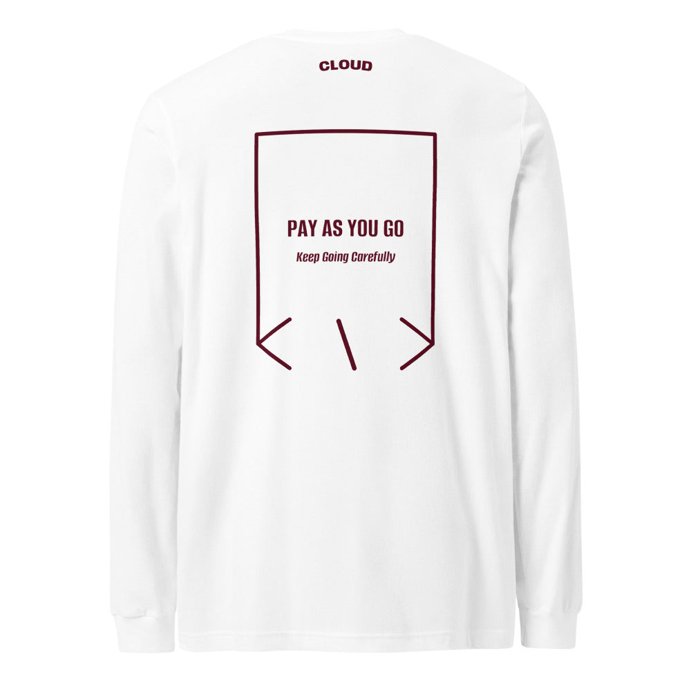 Pay As You Go — White Maroon back mockup
