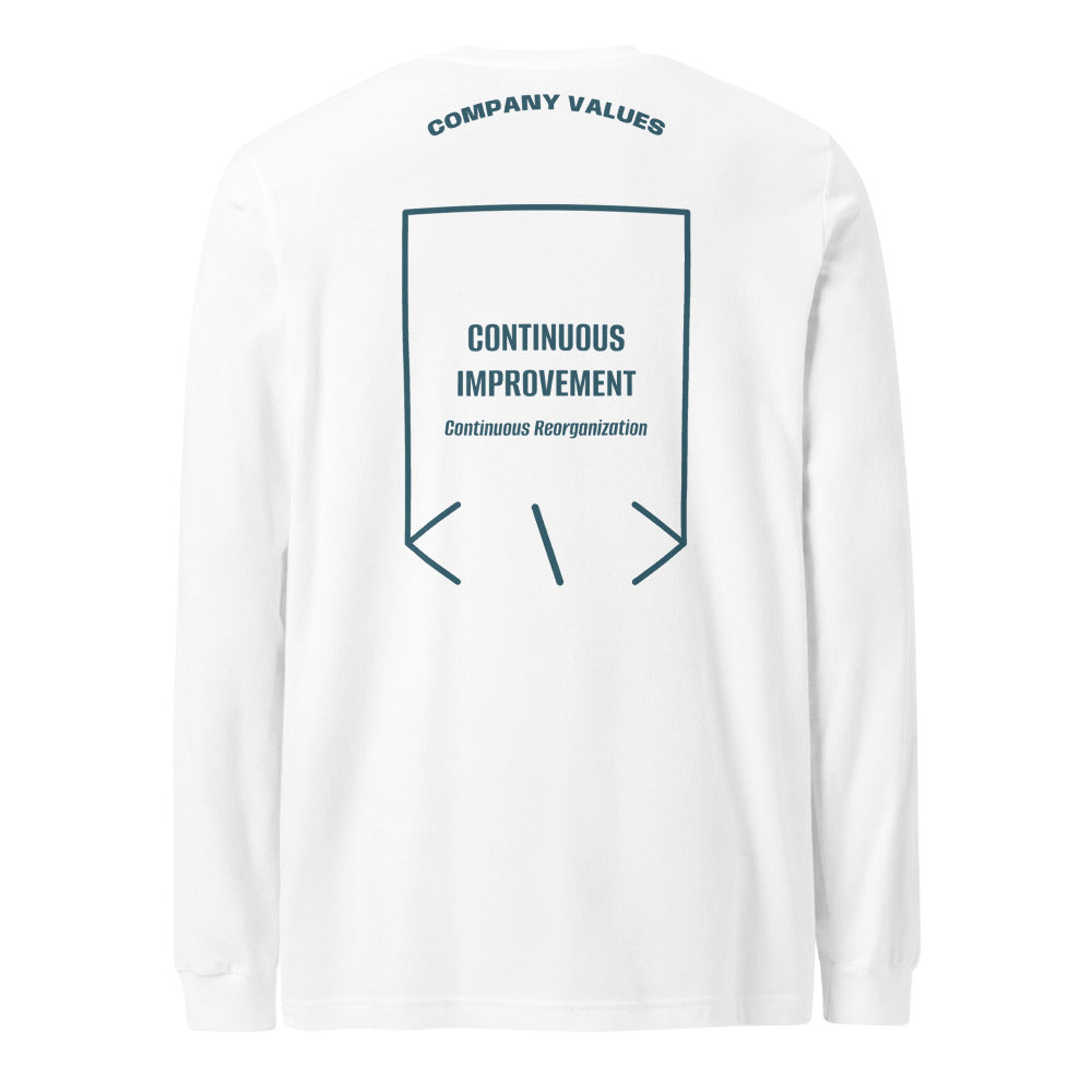 Continuous Improvement — White Heather Deep Teal back mockup