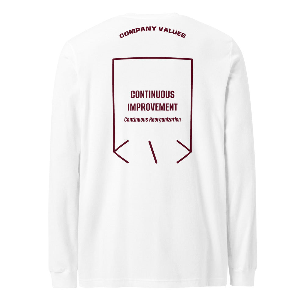 Continuous Improvement — White Maroon back mockup