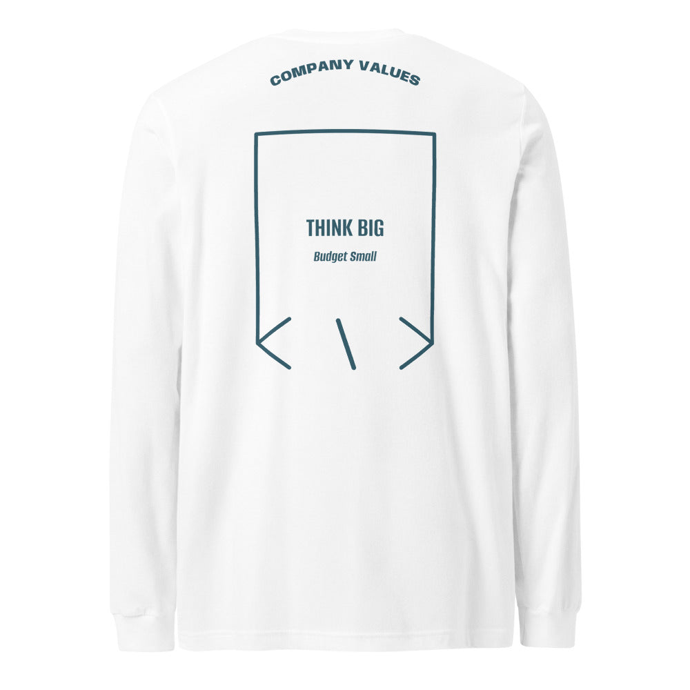 Think Big — White Heather Deep Teal back mockup