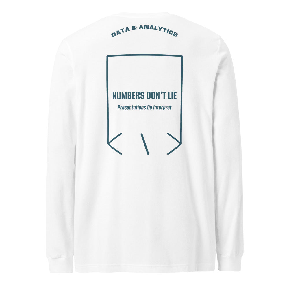 Numbers Don't Lie — White Heather Deep Teal back mockup