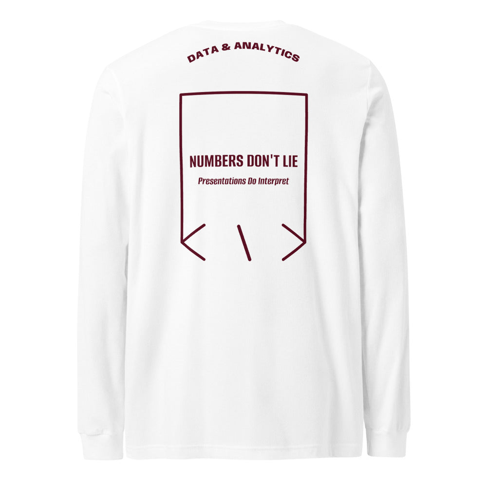 Numbers Don't Lie — White Maroon back mockup
