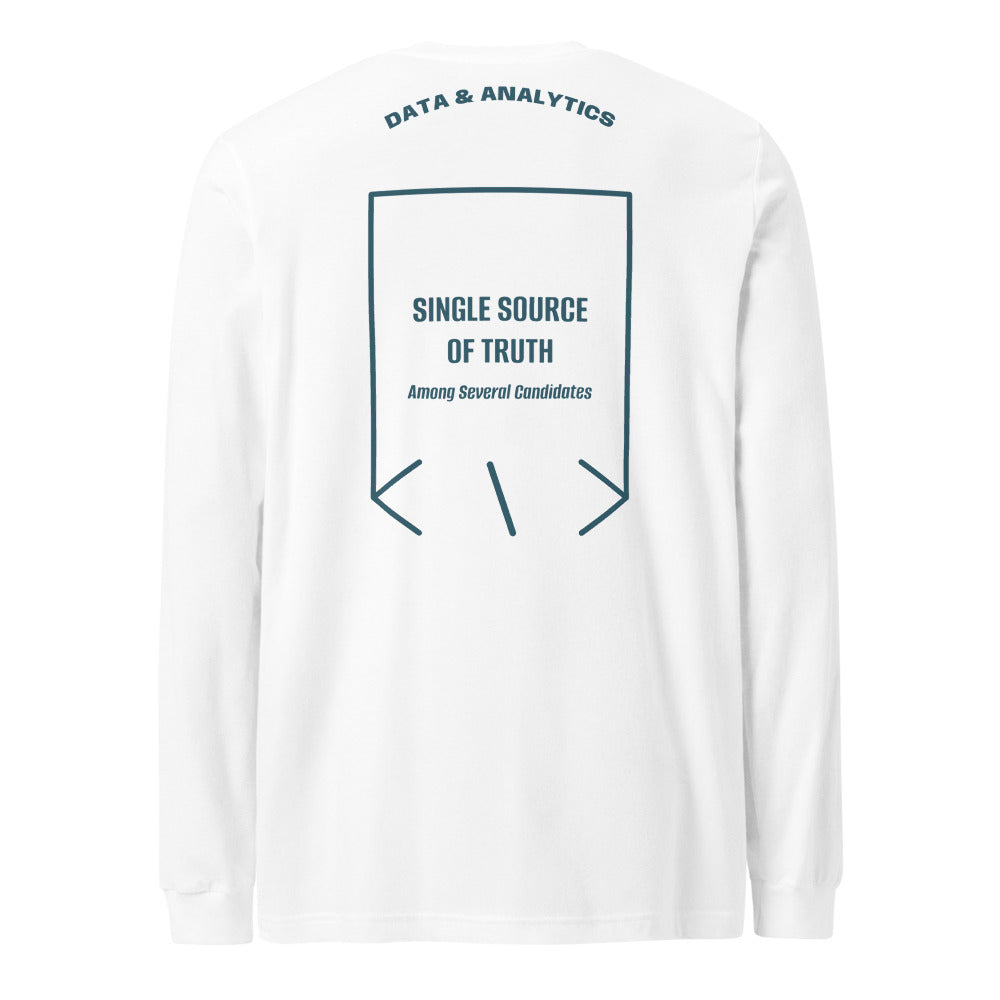 Single Source Of Truth — White Heather Deep Teal back mockup