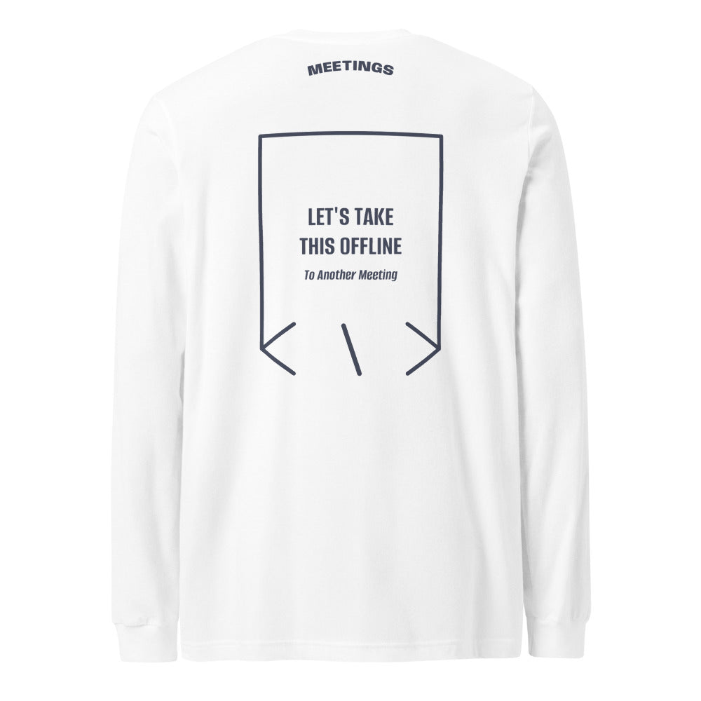 Let's Take This Offline — White Heather Navy back mockup