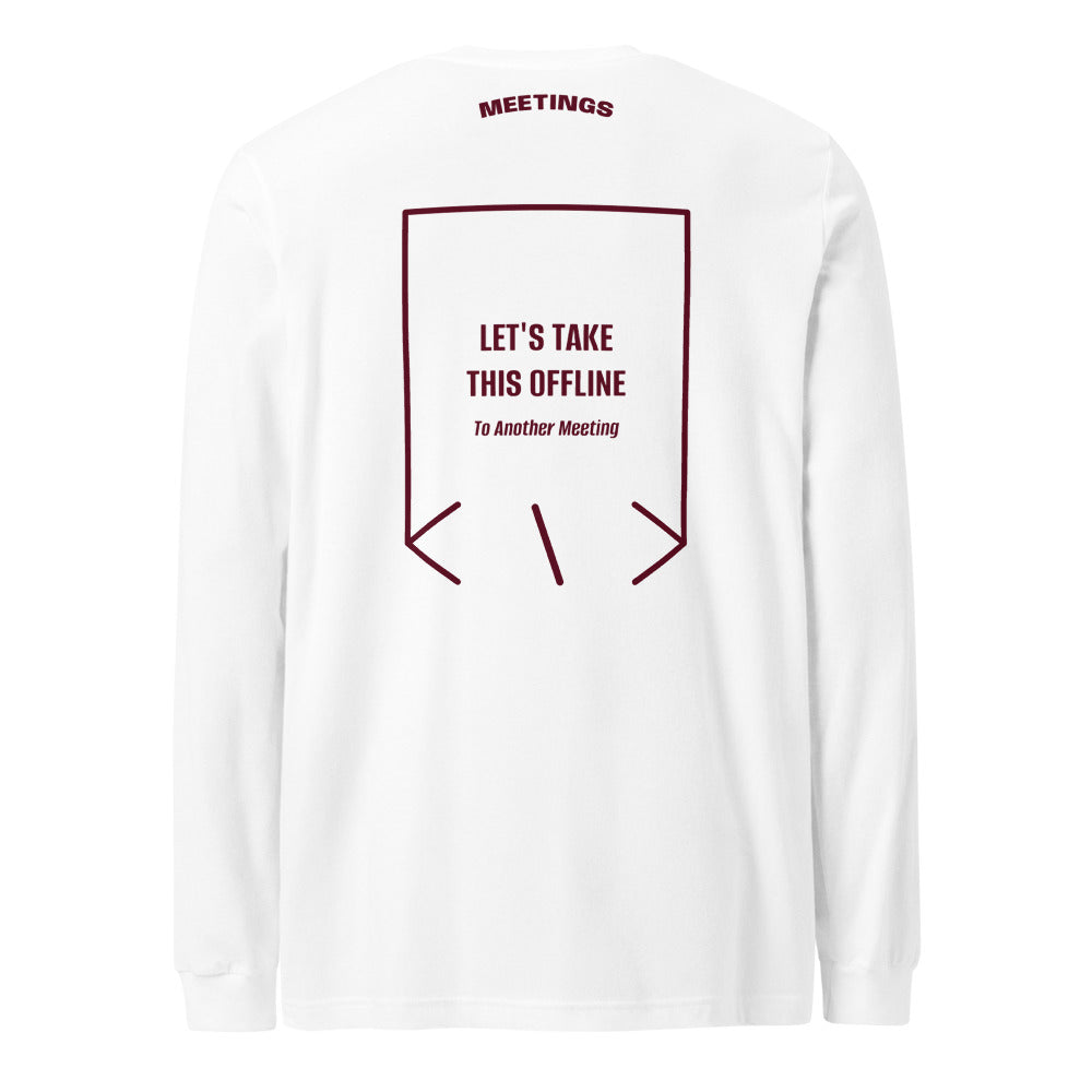 Let's Take This Offline — White Maroon back mockup