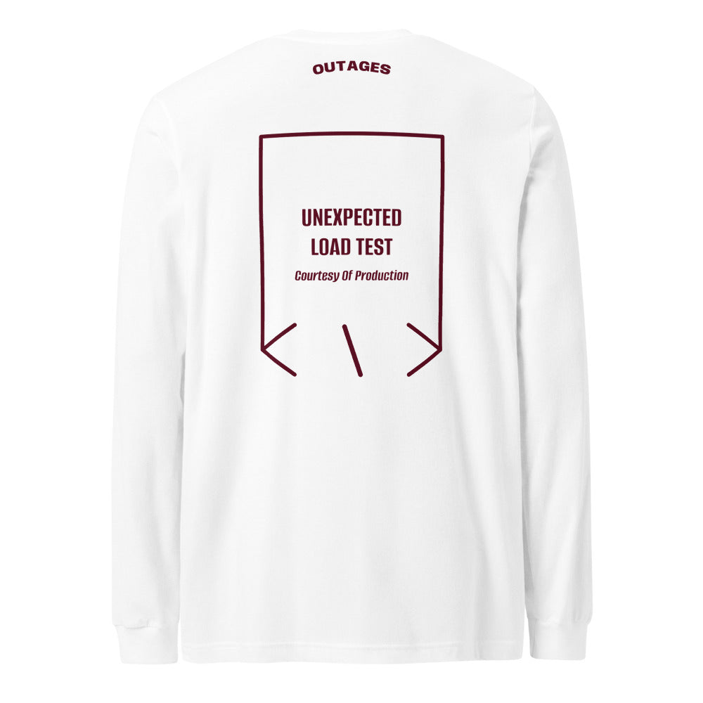 Unexpected Load Test — White Maroon back mockup