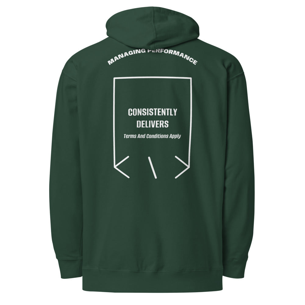 Consistently Delivers — Alpine Green White back mockup