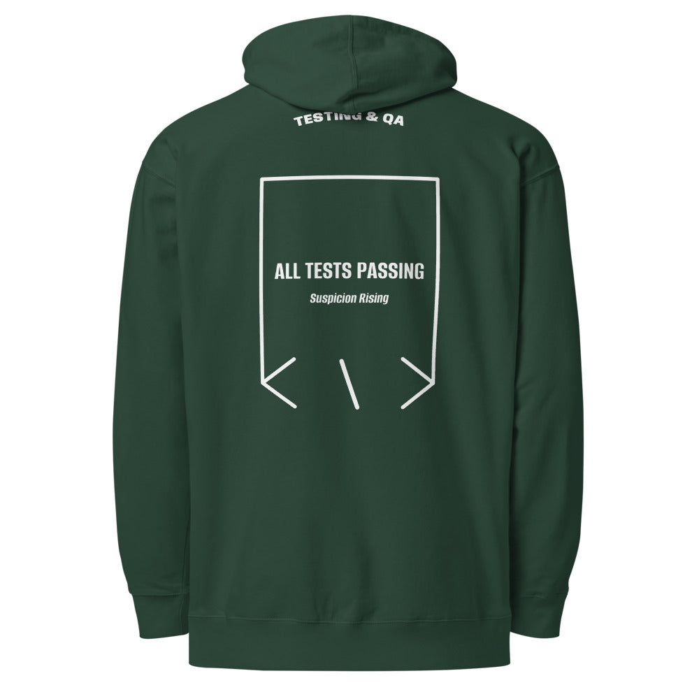All Tests Passing — Alpine Green White back mockup