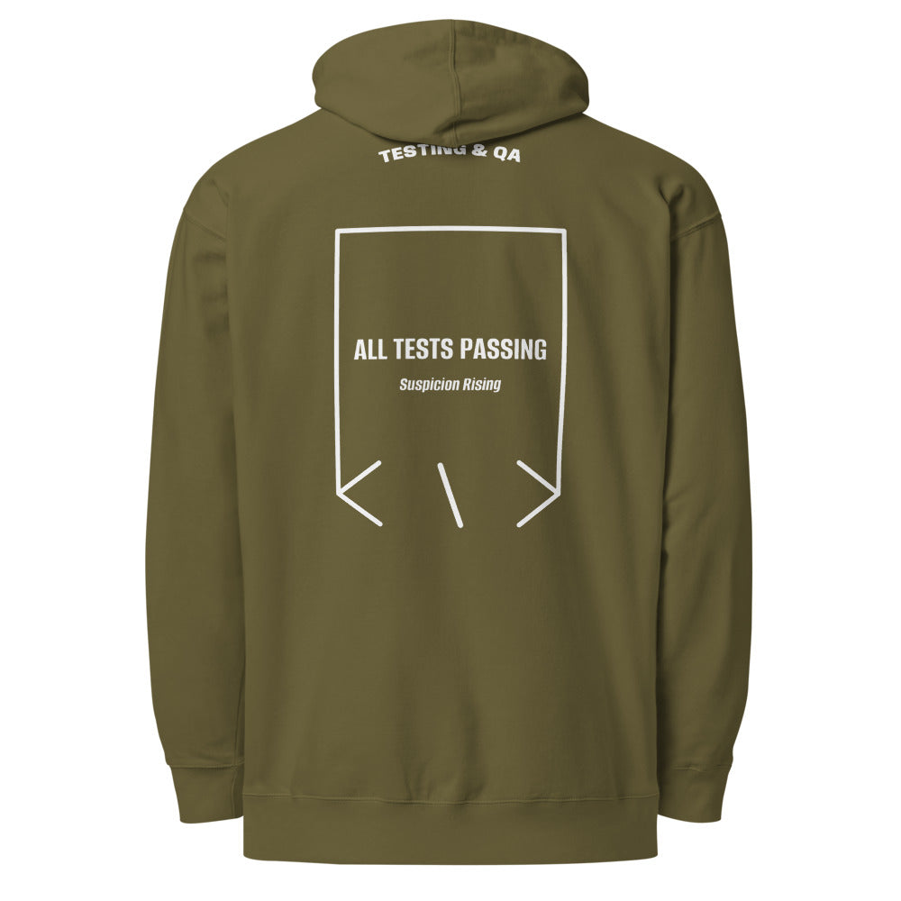 All Tests Passing — Army White back mockup
