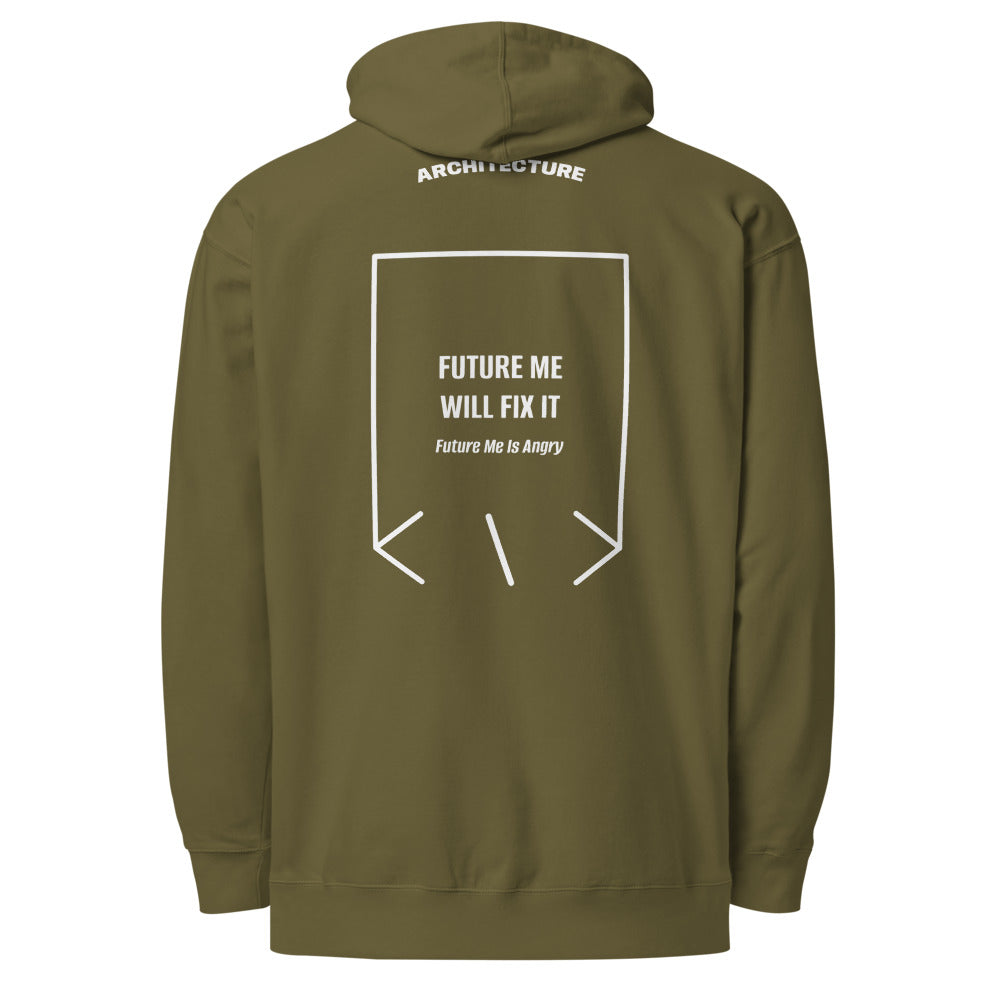 Future Me Will Fix It — Army White back mockup