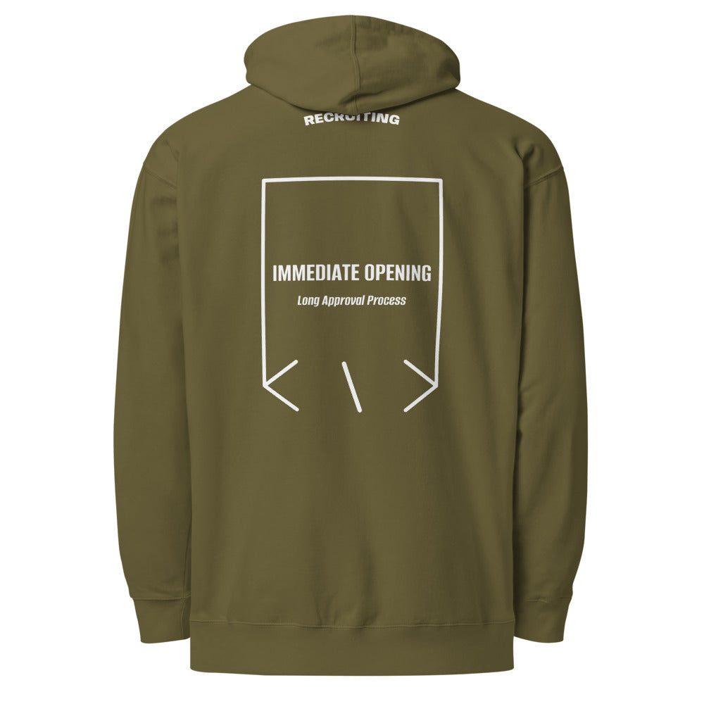 Immediate Opening — Army White back mockup