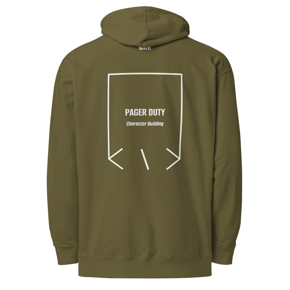 Pager Duty — Army White back mockup