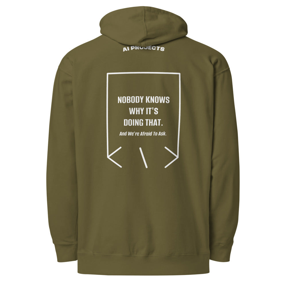 Nobody Knows Why It's Doing That. — Army White back mockup