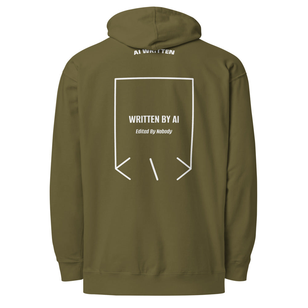 Written By AI — Army White back mockup