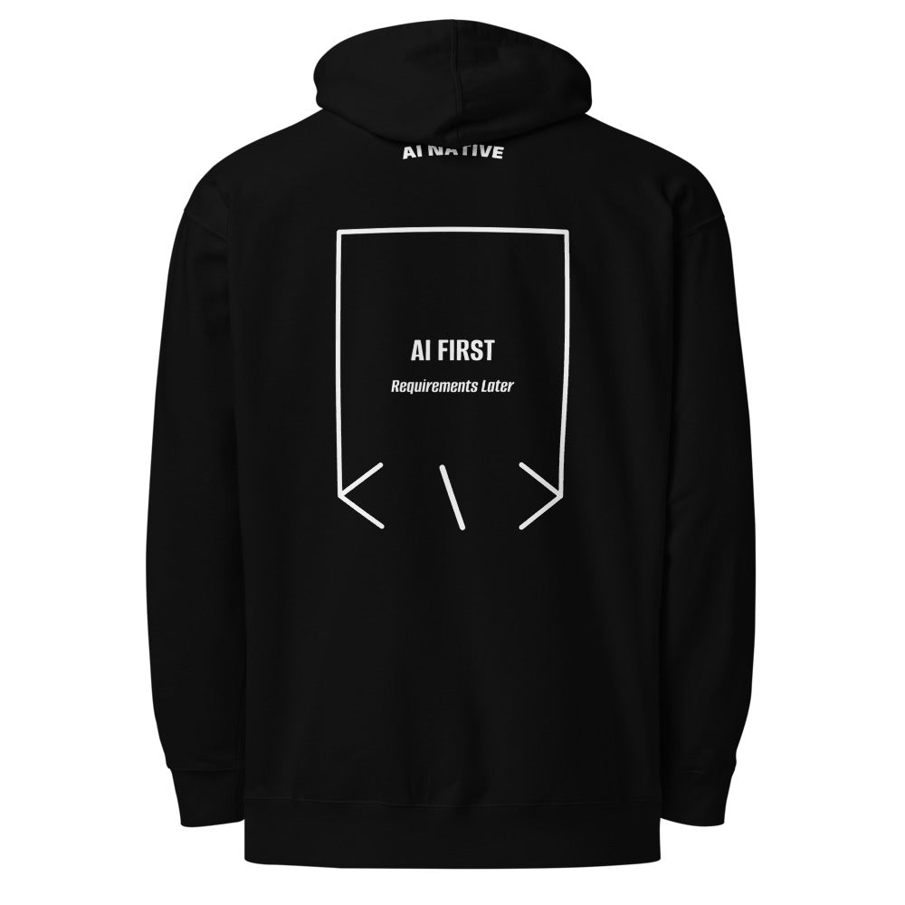 AI First — Black White back mockup