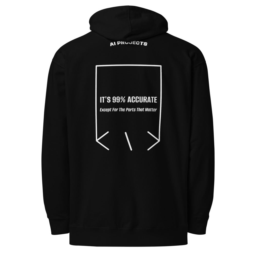 It's 99% Accurate — Black White back mockup