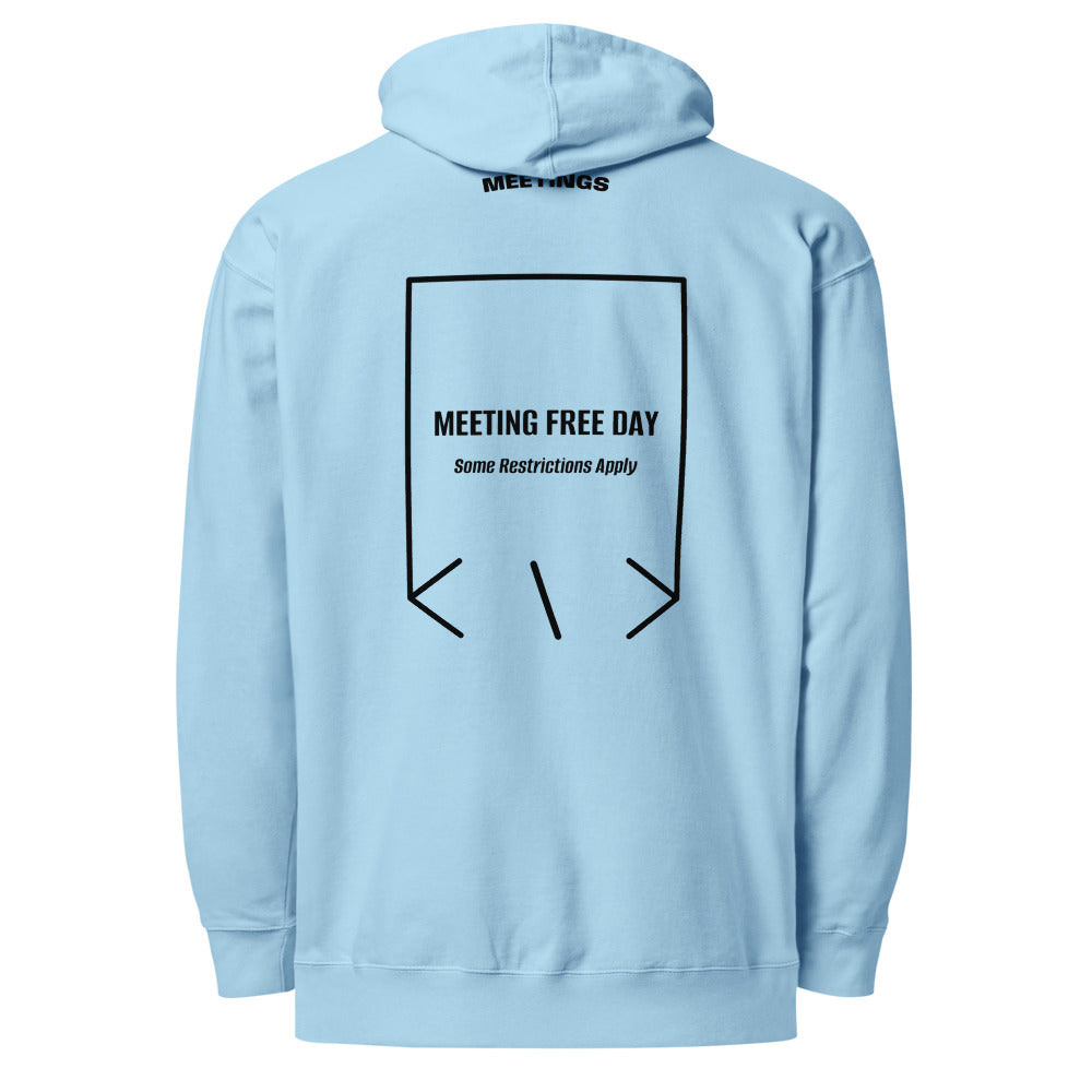 Meeting Free Day — Blue Aqua Black back mockup