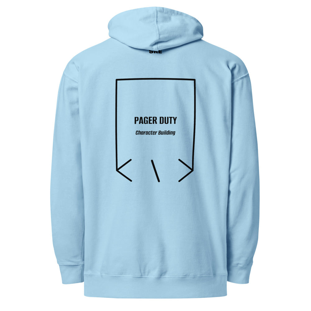 Pager Duty — Blue Aqua Black back mockup