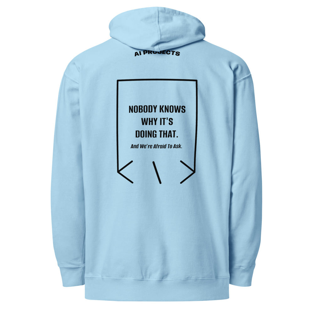 Nobody Knows Why It's Doing That. — Blue Aqua Black back mockup