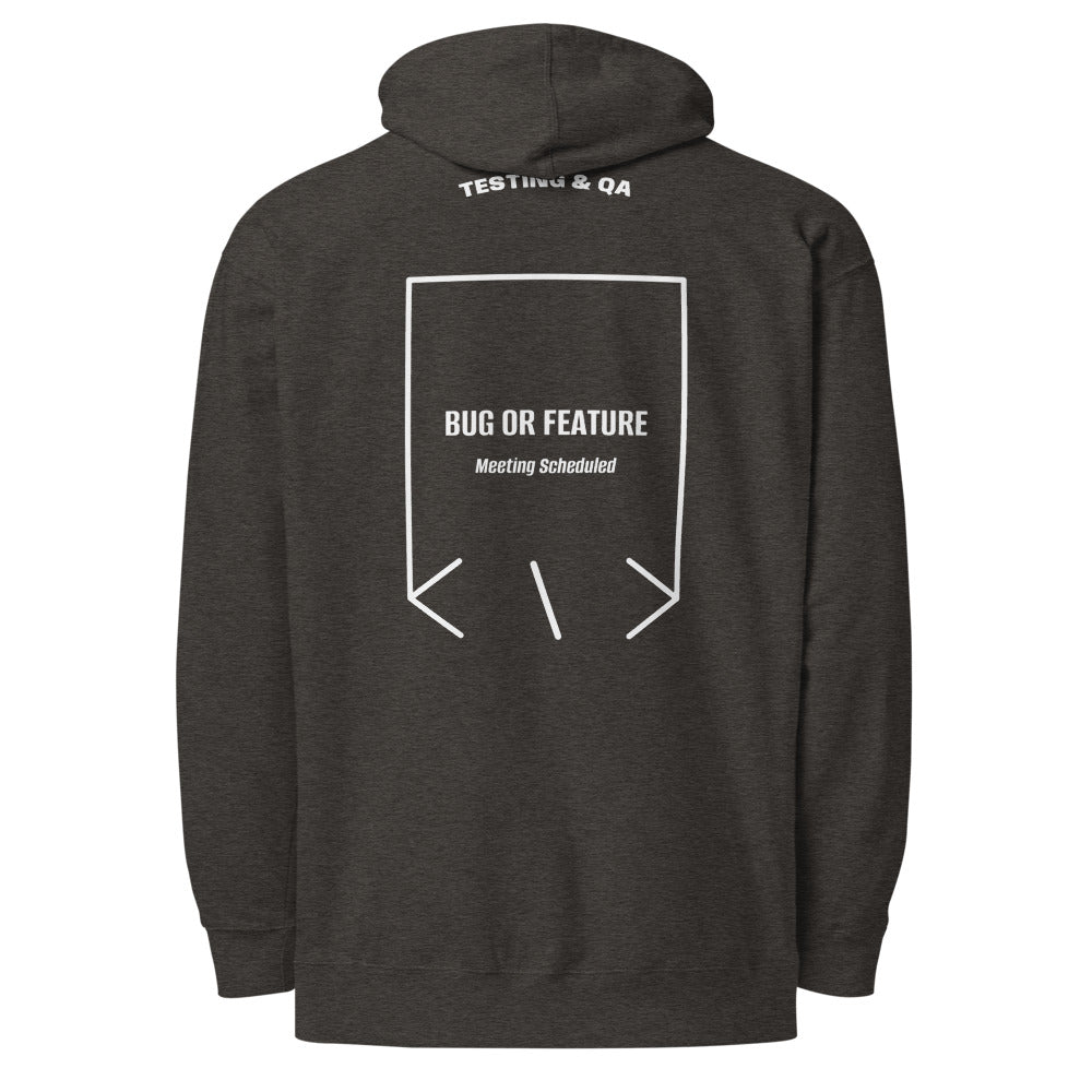 Bug Or Feature — Charcoal Heather White back mockup