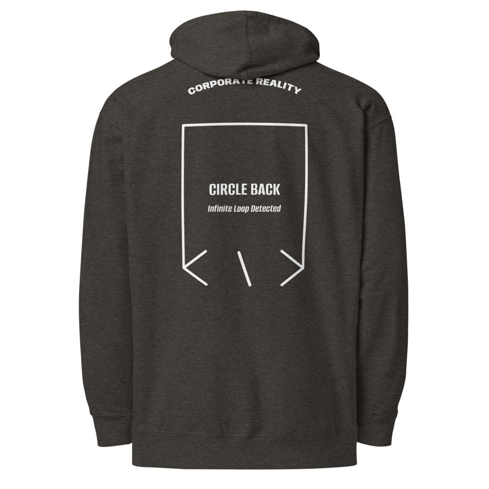Circle Back — Charcoal Heather White back mockup