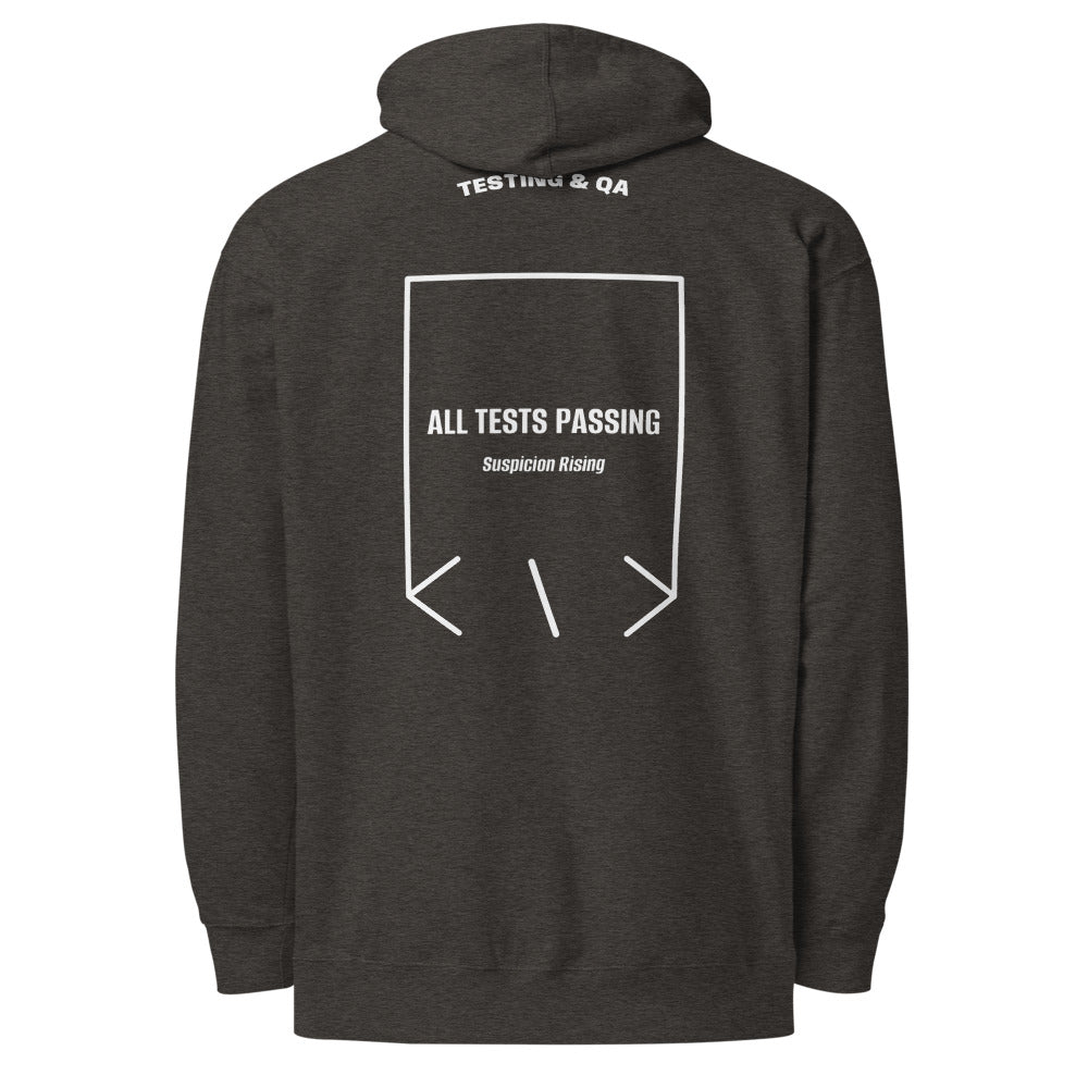 All Tests Passing — Charcoal Heather White back mockup