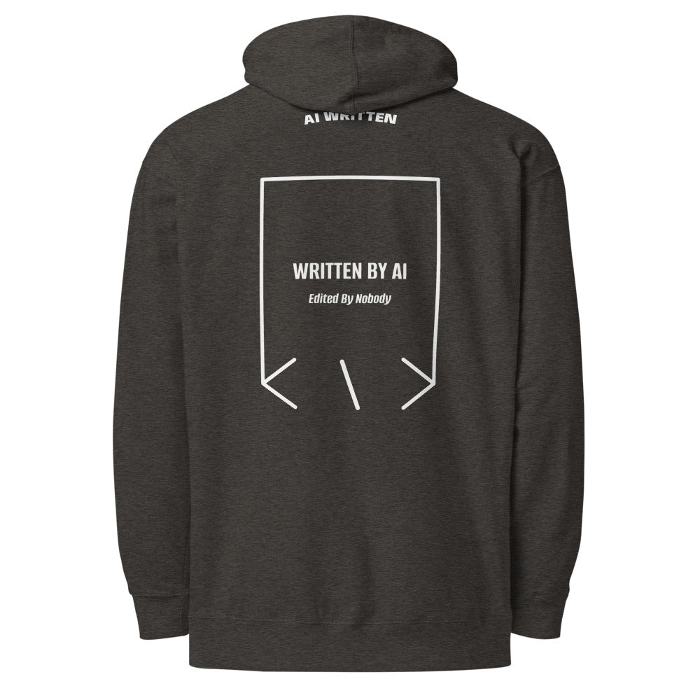 Written By AI — Charcoal Heather White back mockup