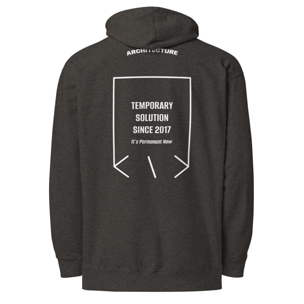 Temporary Solution Since 2017 — Charcoal Heather White back mockup