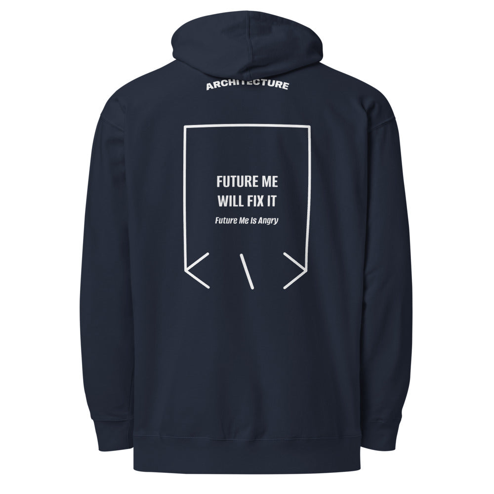 Future Me Will Fix It — Classic Navy White back mockup