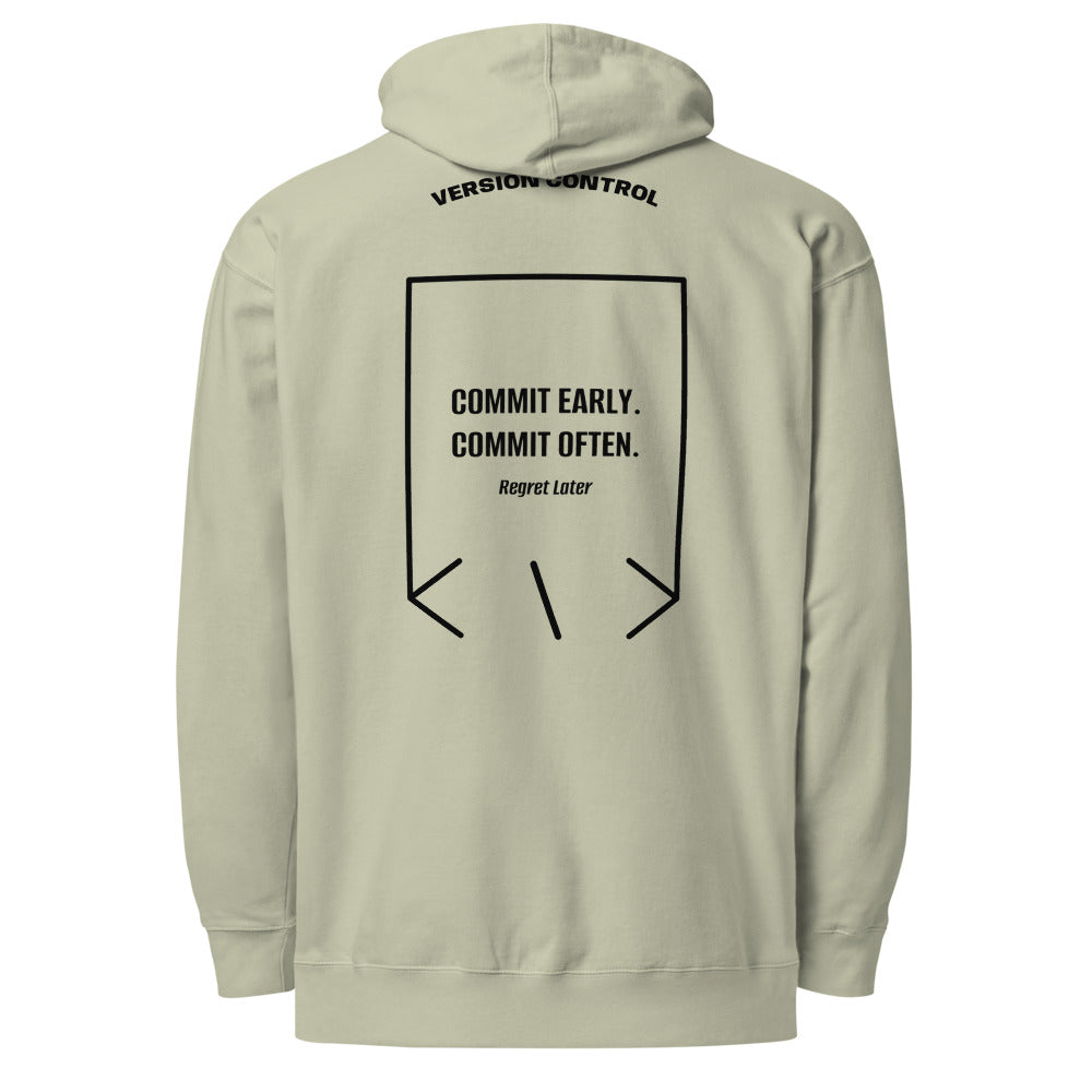 Commit Early. Commit Often. — Dusty Sage Black back mockup