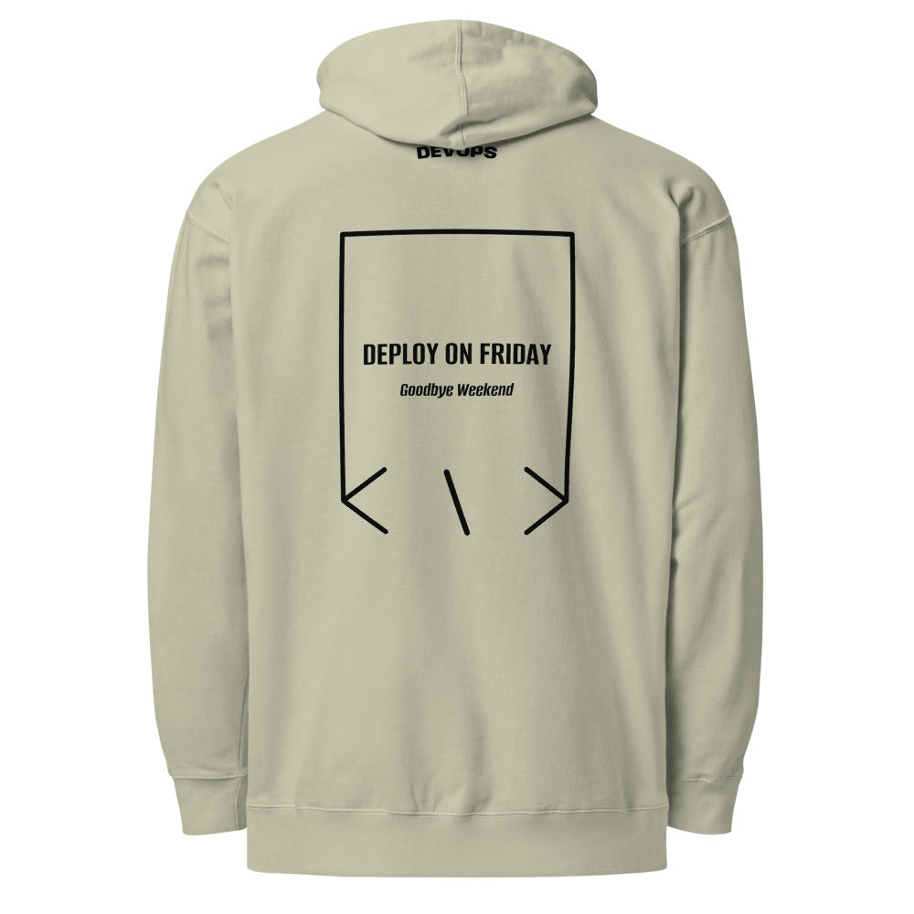 Deploy On Friday — Dusty Sage Black back mockup