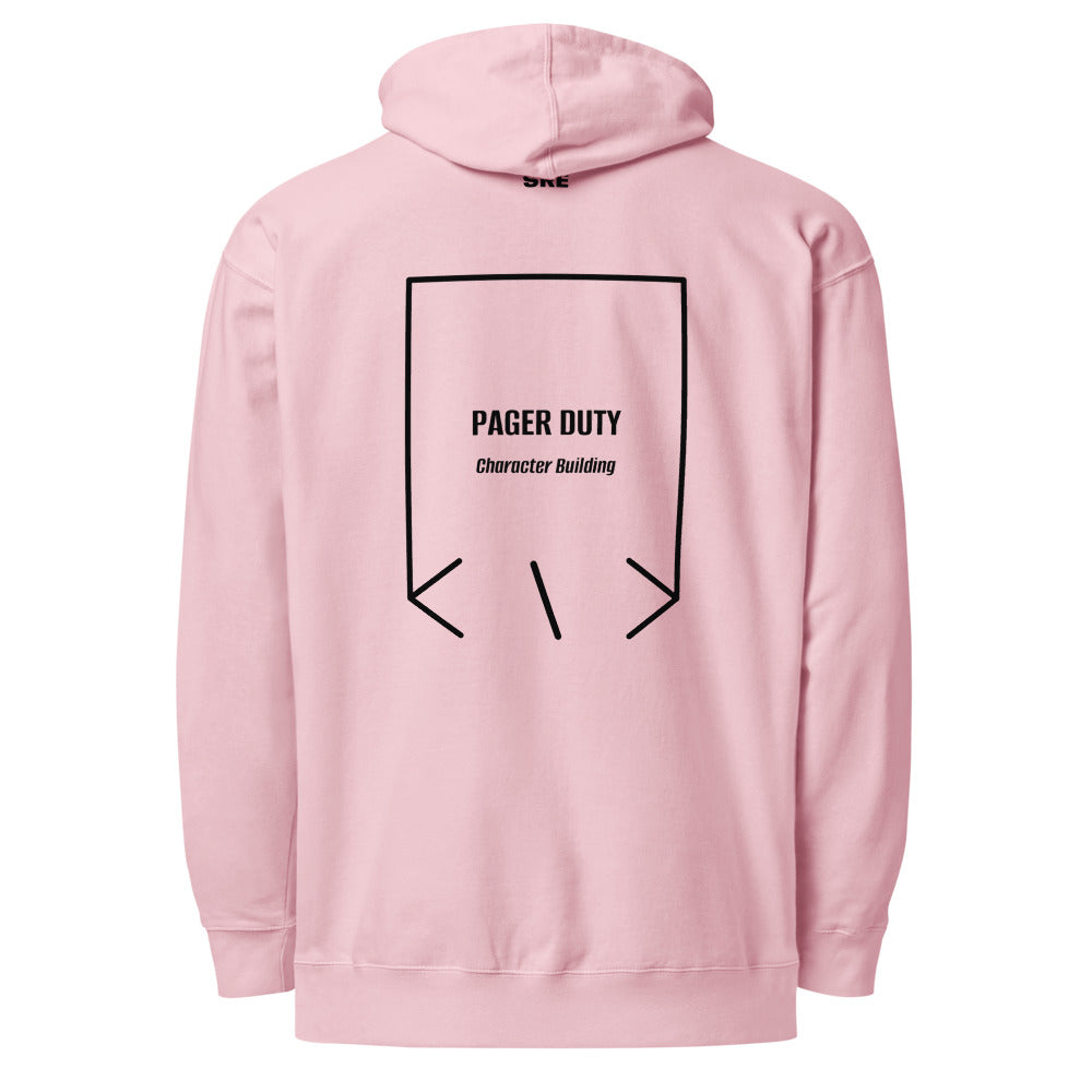 Pager Duty — Light Pink Black back mockup