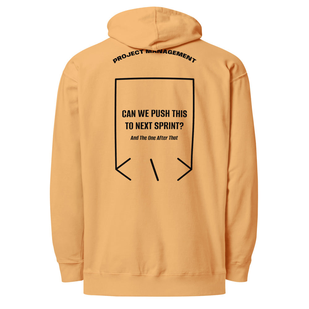 Can We Push This To Next Sprint? — Peach Black back mockup