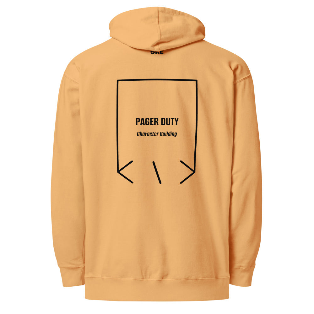Pager Duty — Peach Black back mockup