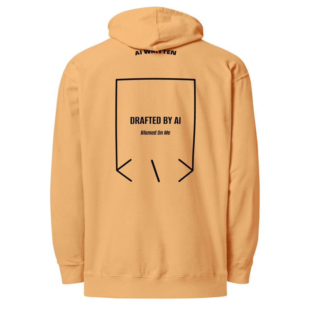 Drafted By AI — Peach Black back mockup