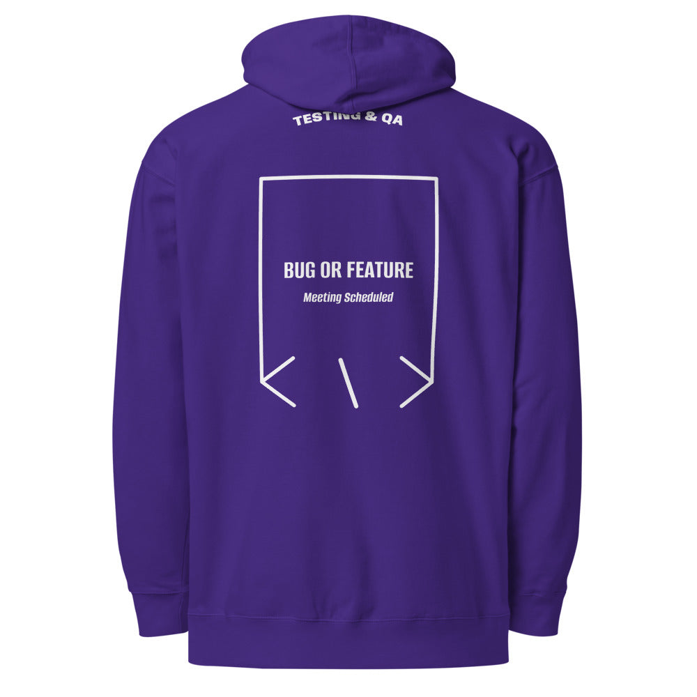 Bug Or Feature — Purple White back mockup