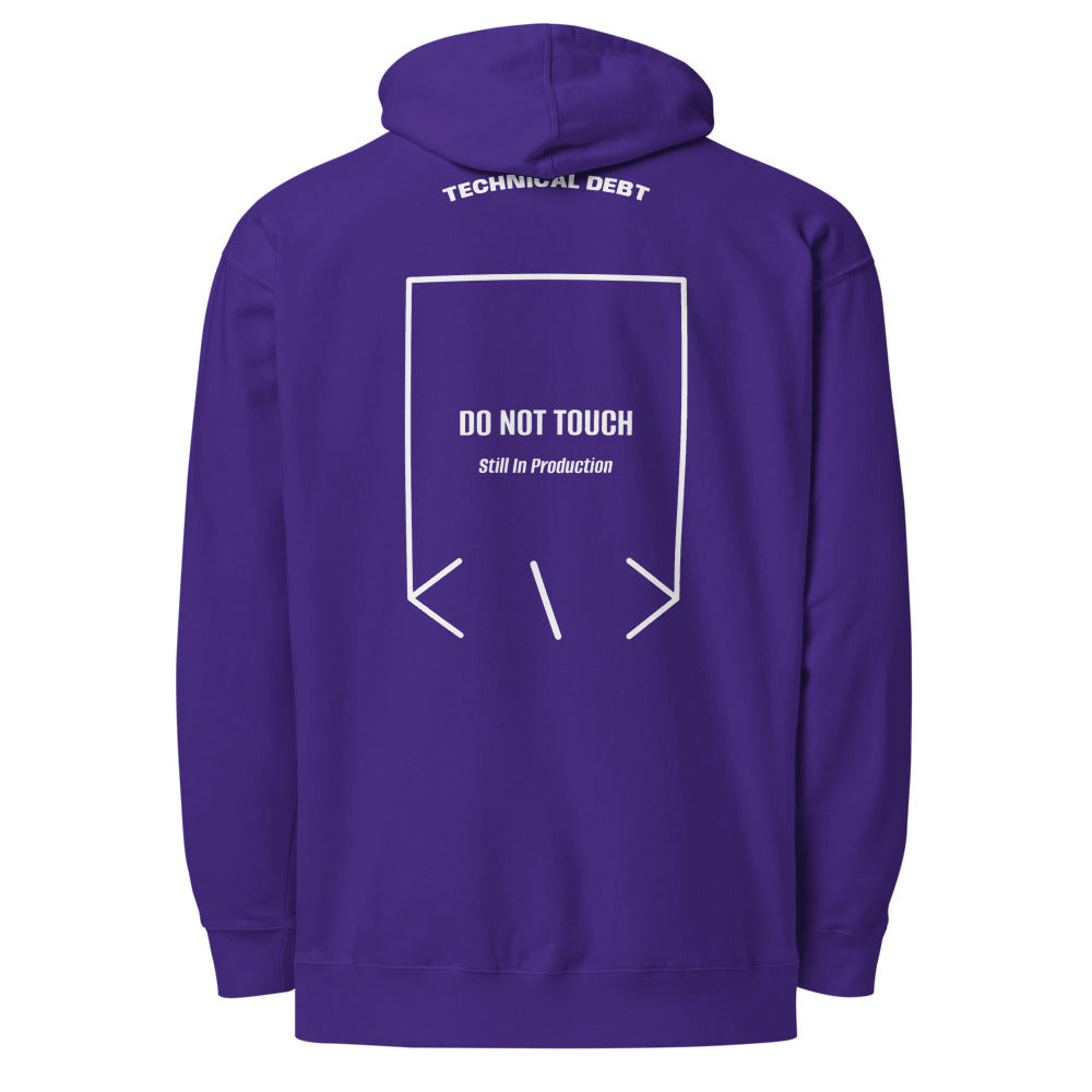 Do Not Touch — Purple White back mockup