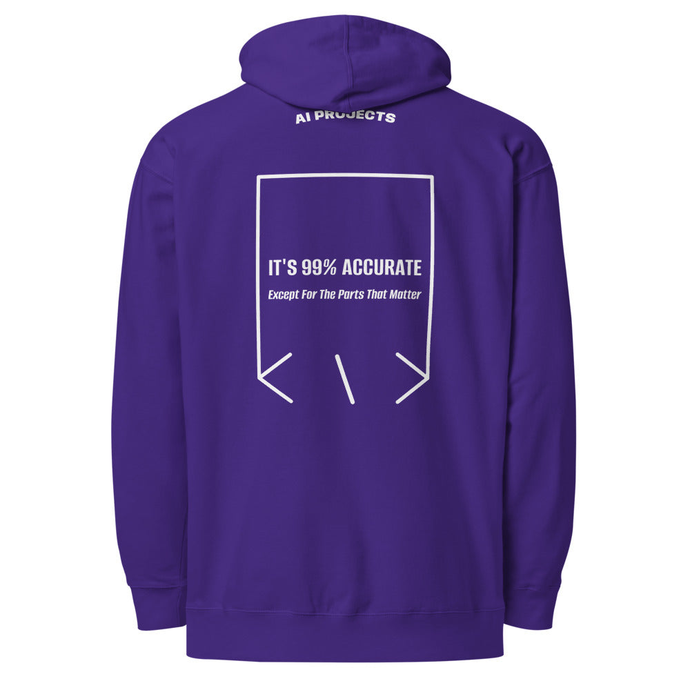 It's 99% Accurate — Purple White back mockup