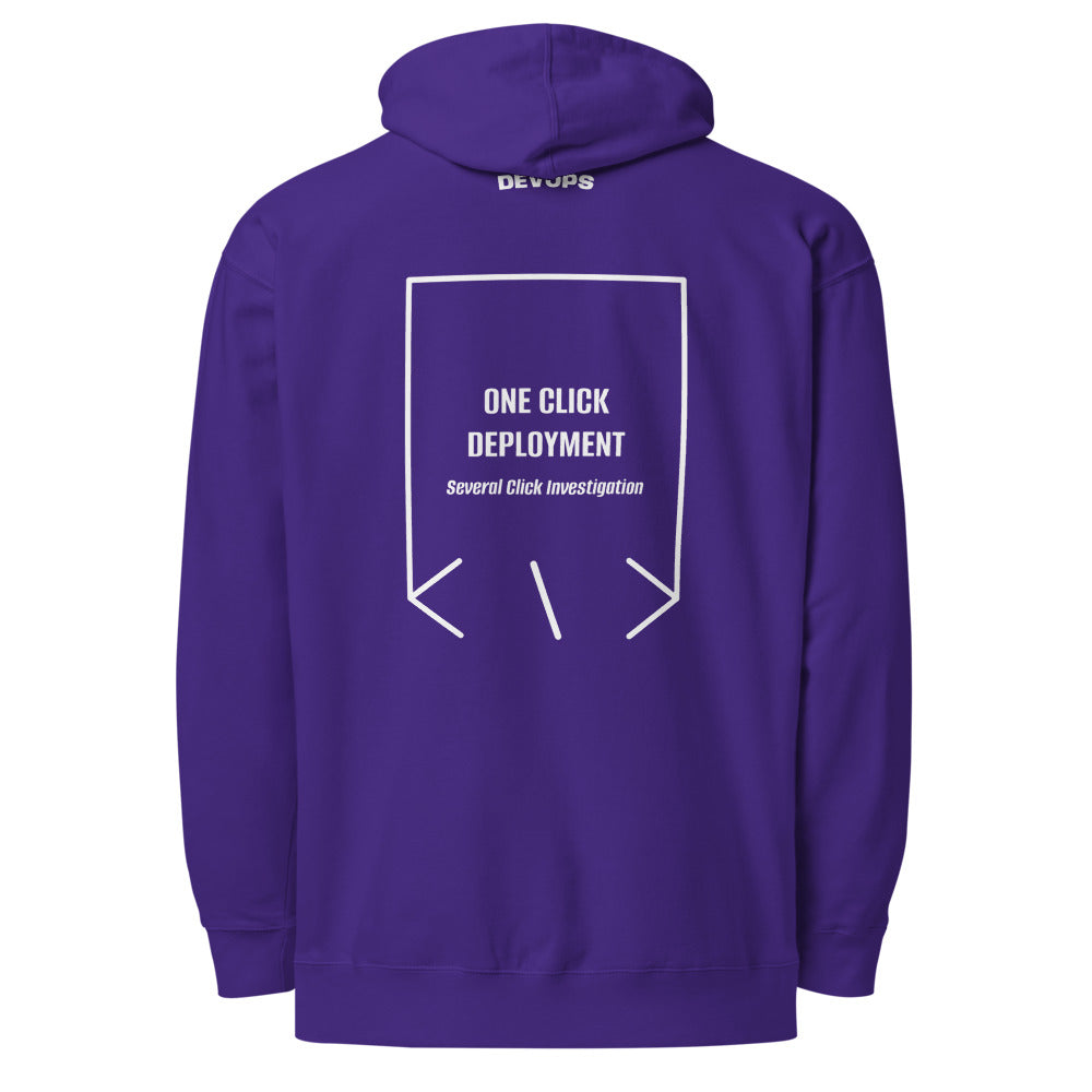 One Click Deployment — Purple White back mockup
